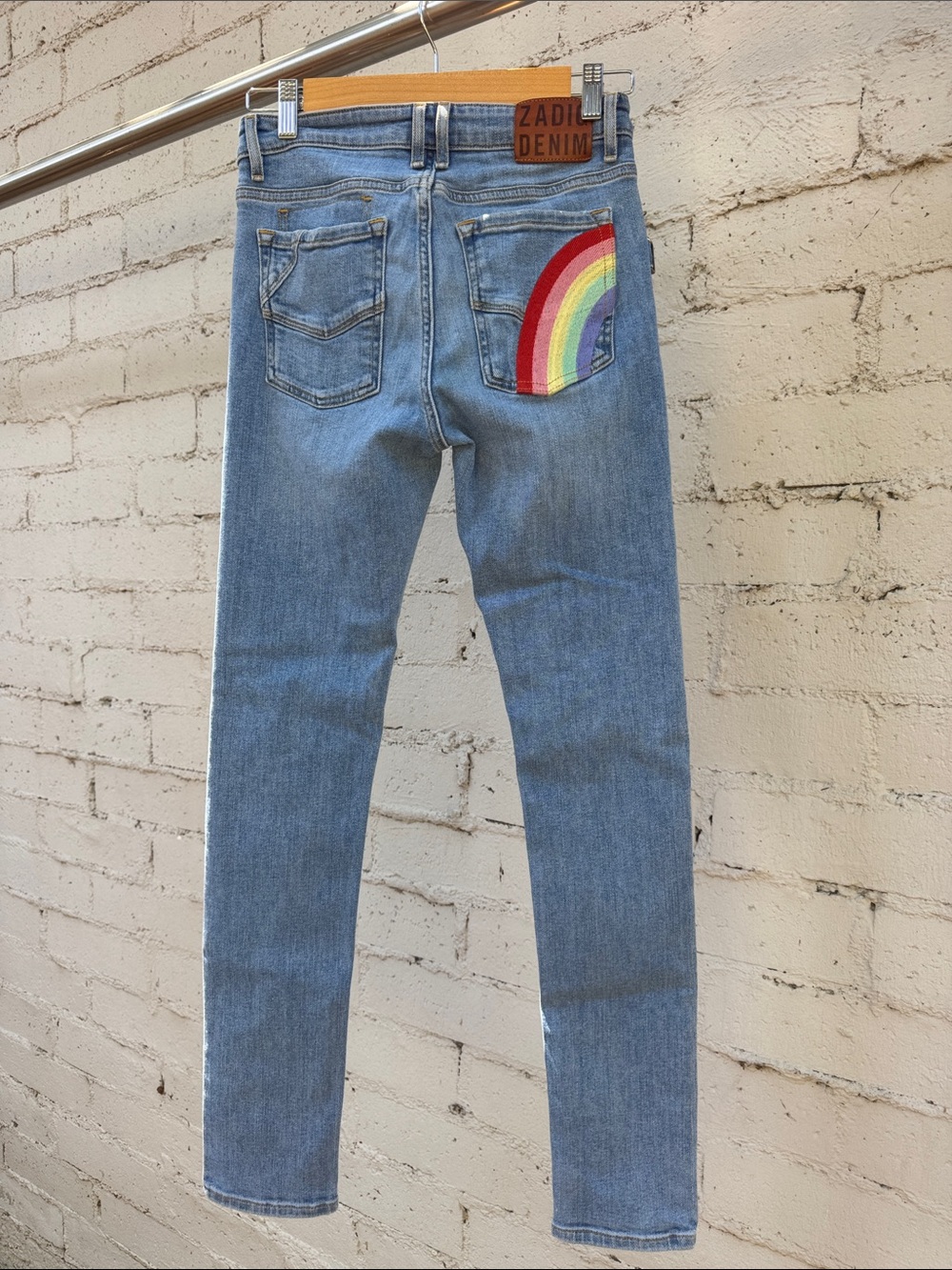Free People Zadig & Voltaire Davida Rainbow Jeans Size 25 - Picture 4 of 15